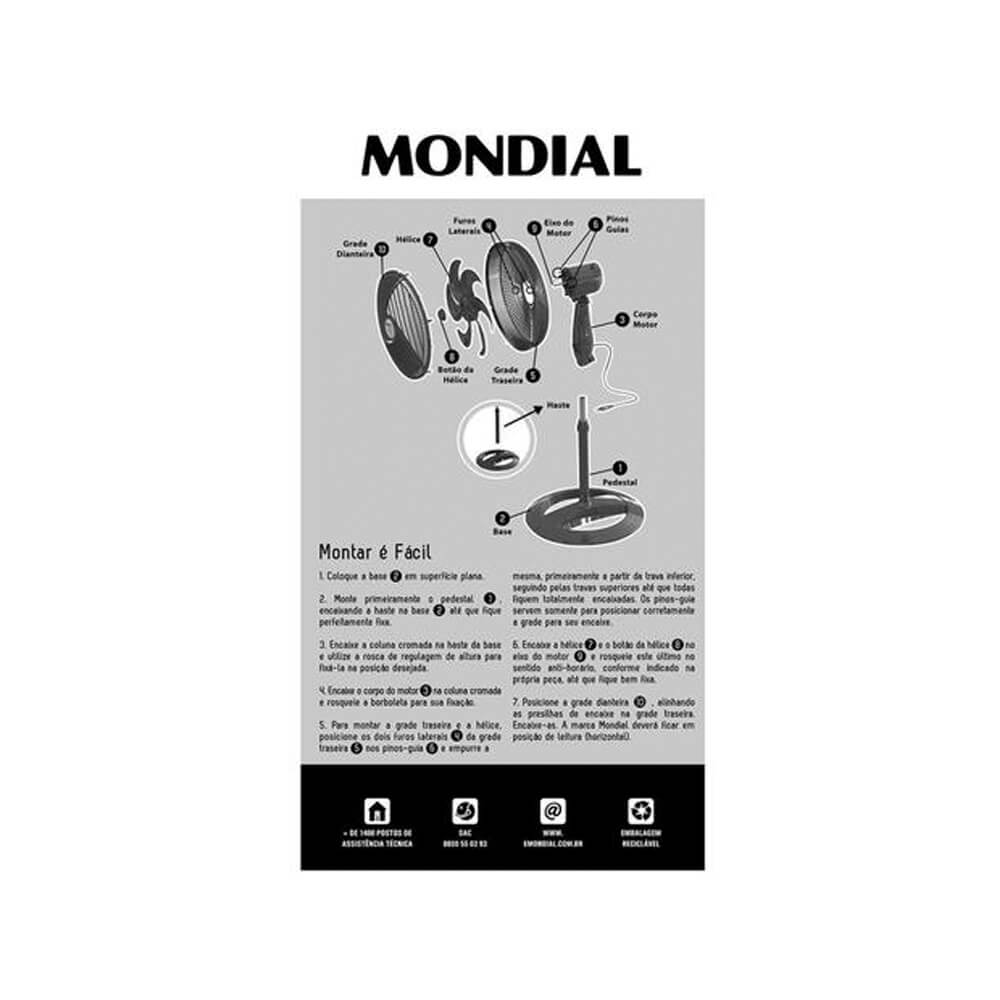 Inefficient save Korea Ventilador de Coluna Mondial NV-61-6P-NP Premium com 3 Velocidades, 6 Pás e  40cm - Preto - lojasdonadolar